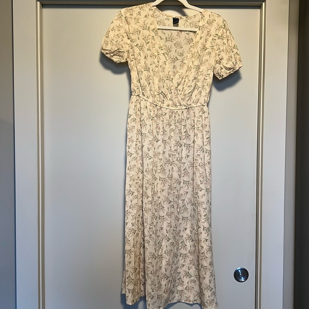 Pink midi floral dress